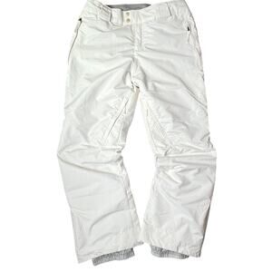 Columbia Omni-Tech Ski Pants Women's Size L White Insulated Vented Snow Boarding